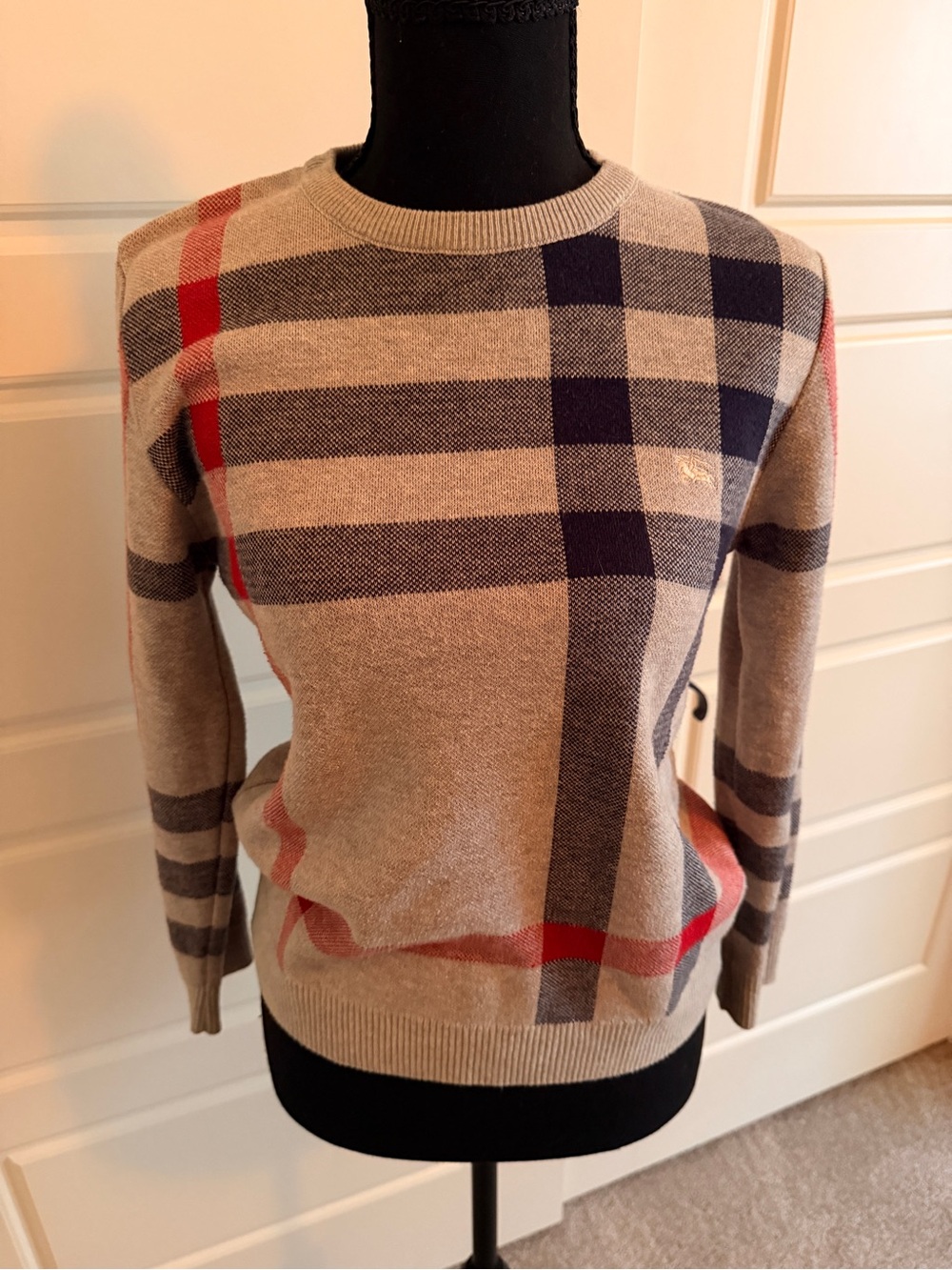 Burberry London Classic Plaid Crewneck Sweater